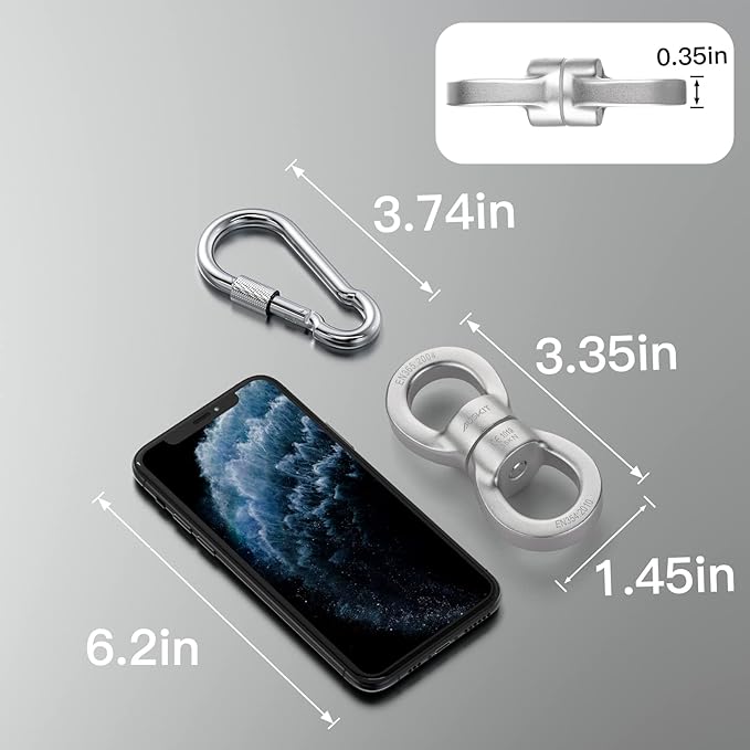 Silver Swing Swivel, 35 KN Safest Rotational Device Hanging Accessory
