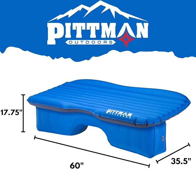 Pittman Outdoors AirBedz PPI-BLU-TRKMAT Inflatable Fabric Rear Seat Truck Air Bed Mattress | 5 Feet in Length | Fits Full-Sized Trucks and SUV's, Blue
