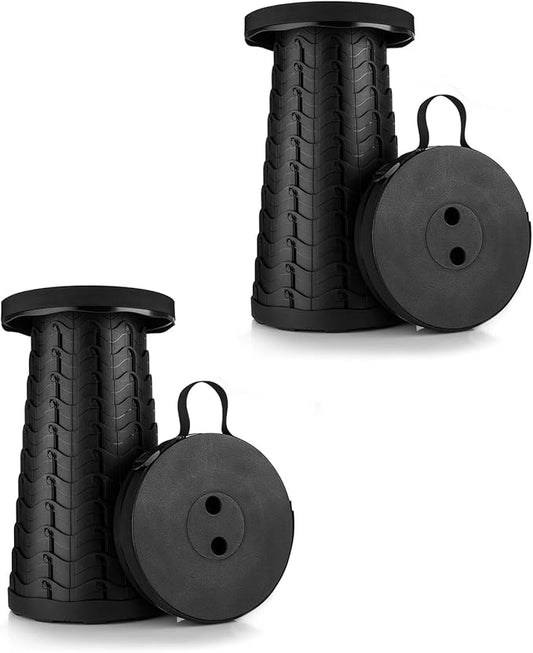 2-Pack Collapsible Stool, Load Capacity 400lbs, Lightweight Yet Sturdy, Upgraded Portable Stool for Camping Fishing Hiking BBQ