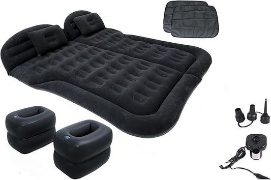 Inflatable SUV Air Mattress Thickened Flocking Inflatable Car Camping Travel Air Mattress with 2 Pillows & Air Pump,Portable Car Sleeping Bed for SUV|MPV|Minivan