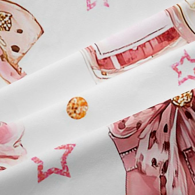 Pink High Heels Window Curtain | Cheetah Diamond Bowknot Window Drapes for Girls Bedroom Decor,Girly Princess Blackout Curtains Dreamy Coquette Living Room Top 2 Panels,42Wx84L