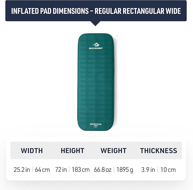 Sea to Summit Comfort Deluxe Self-Inflating Foam Camping Mattress, Regular