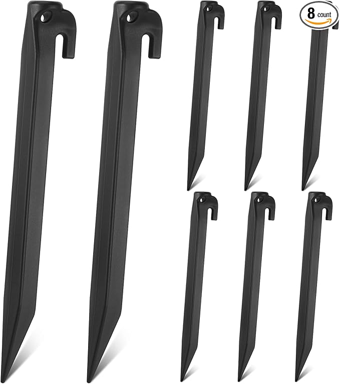 9 Inch Plastic Inflatable Tent Stakes Black Replacement Yard Inflatable Accessories for Camping Tent Pegs Garden Home Decorations