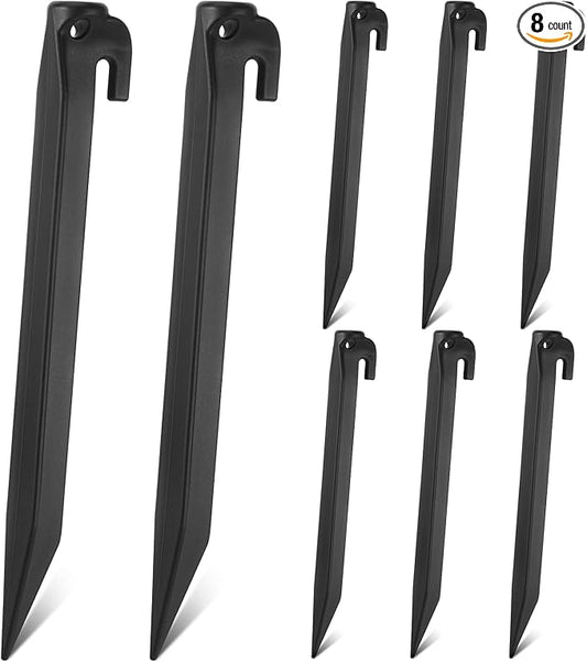 9 Inch Plastic Inflatable Tent Stakes Black Replacement Yard Inflatable Accessories for Camping Tent Pegs Garden Home Decorations