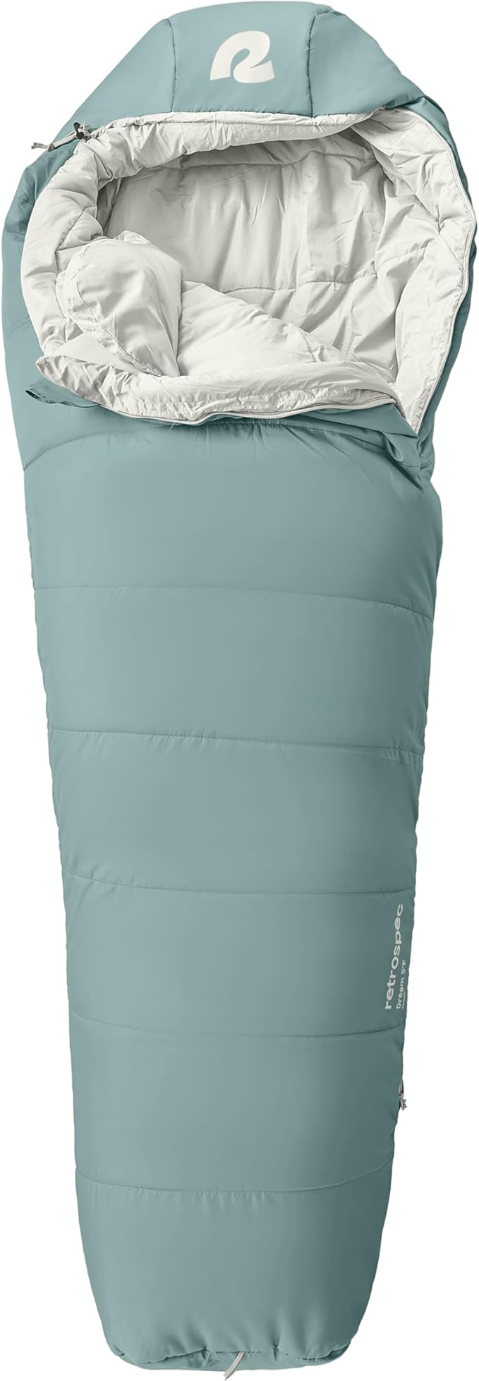 Retrospec Dream Mummy Sleeping Bag - 30°F Camping & Travel Essential Gear with Water - Resistant Shell & Synthetic Fill - Zippered Pocket & Stuff Sack