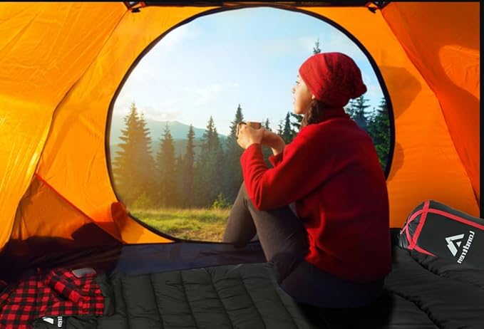 Large 0 Degree Sleeping Bags for Adults Cold Weather Sleeping Bag Camping Winter Below Zero 20 15 Flannel Big and Tall XXL