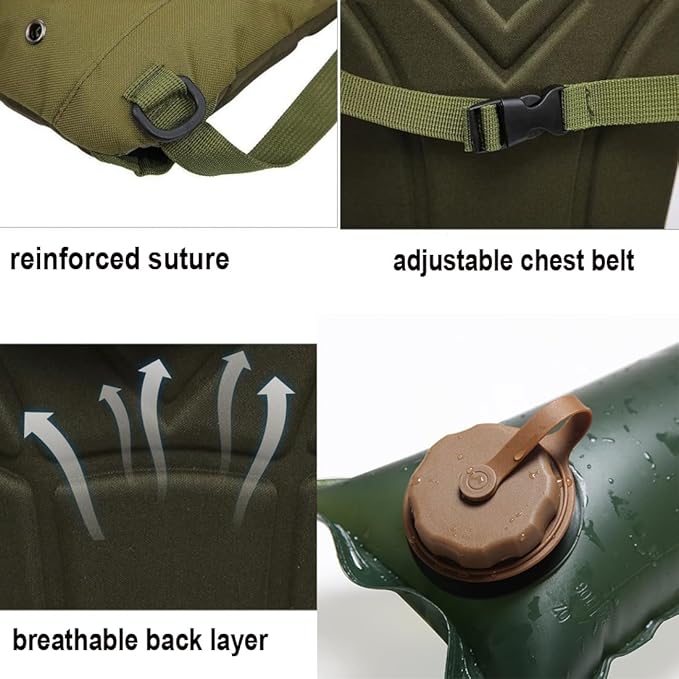 Hydration Pack Hiking Water Backpack with 3L Water Bladder, Adjustable Water Storage Reservoir Bag Men Women Running Vest for Hiking Running Cycling Climbing Camping