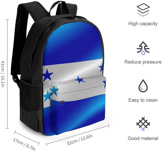Lightweight Daypack Bookbag for Trekking Business Walking Cycling, Big Capacity Anti-Theft Multipurpose Carry On Bag, Flag Of Honduras Business Computer Bag
