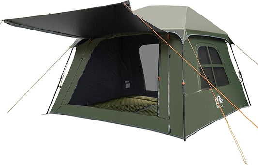Night Cat Blackout Cabin Tent: 4 Person Pop Up Camping Tent with Vestibule & Rainfly Waterproof Instant Easy Setup Family Tent