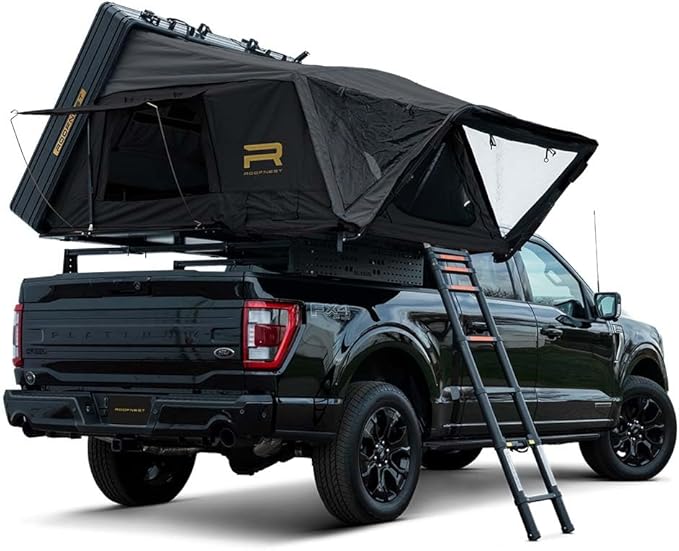 Condor Overland 2 XL Air Hard-Shell Roof Top Tent for Car Camping and Overlanding, Stamped Aluminum Shell, 3-4 Person Extra Large, Easy Assembly, Air Matress and Universal Mounting Brackets Included