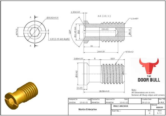 Wood Deck Brass Anchor with Collar for Pool Safety Cover. Universal Replacement for All Major Brand In-ground Swimming Pool Safety Covers (10 Pack)