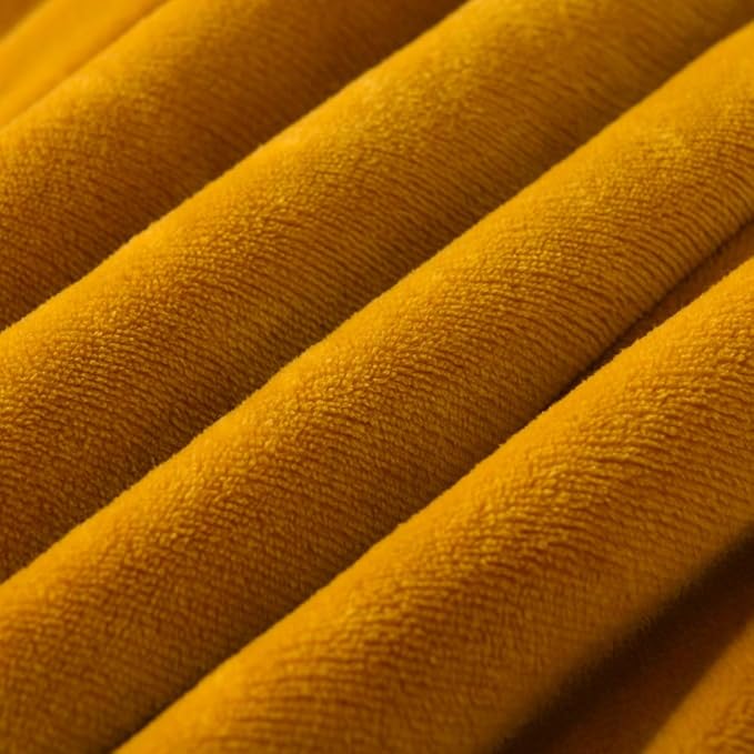 NANPIPER Throw Blanket Reversible Sherpa Flannel Blanket Ultra-Soft Plush Warm Fleece Microfiber for Bed/Couch Decorative Lightweight(50"x60",Ginger Yellow)