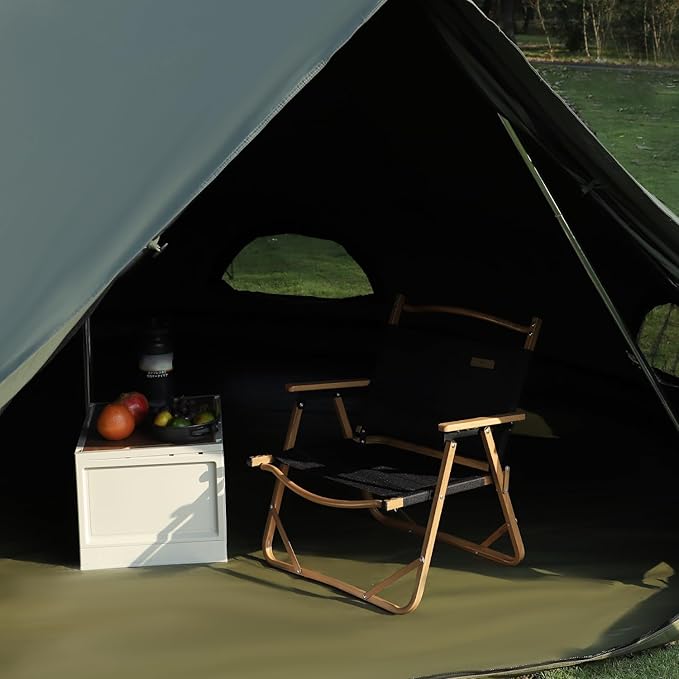 Bell Tent for Camping, Luxury Cotton Outdoor Tent, Yurt Canvas Tent with Stove Jack, for 4/6/8/10 Person Family 4 Season (19.7' (6M), Army Green)
