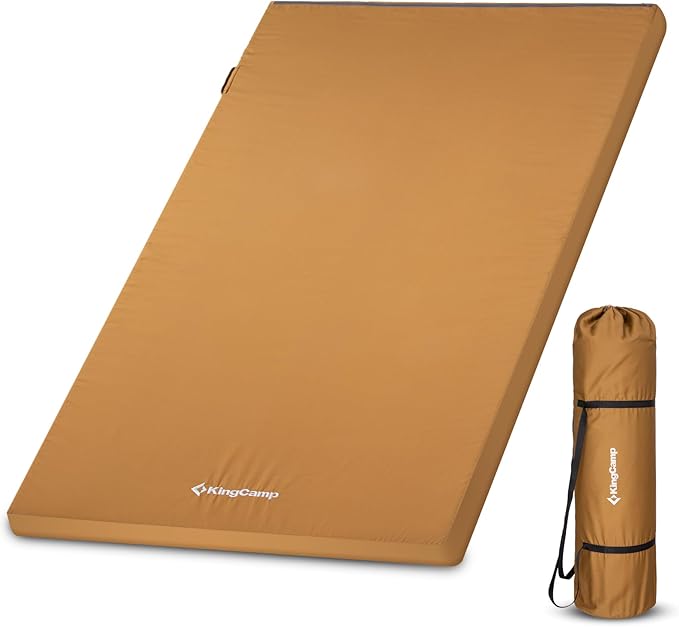 Kingcamp Comfort XXL Wide Perforated PU Foam Cot Mattress, Portable Roll Up Camping Mattress Cot Mat, Sleeping Mat with Roll Helper for Cot pad Travel Tuck Tent Floor Guest Sleepover