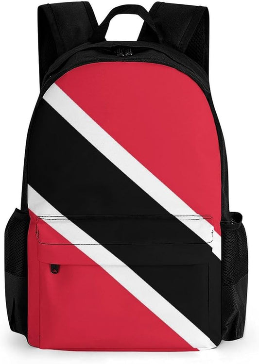 Daypack Bookbag Anti-Theft Multipurpose Large Capacity Bookbag, Trinidad And Tobago Flag Travel Hiking Camping Rucksack With Adjustable Shoulder Straps