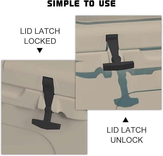 Fanshuge 4Pack Cooler Latches Replacement for Yeti, RTIC Related Coolers,Premium Durable Rubber T- Latches Compatible with Yeti, RTIC Cooler Accessories