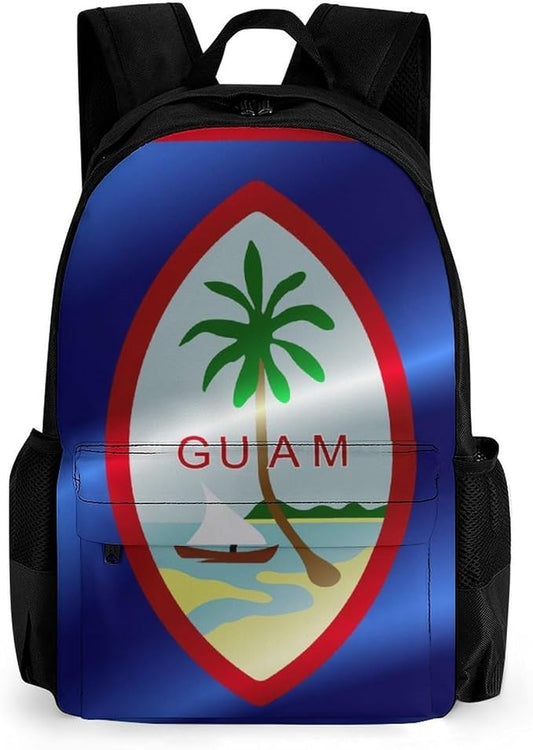 Lightweight Backpack for Gym Travel Bicycle, Big Capacity Multipurpose Anti-Theft Carry On Bag, Flag Of Guam Travel Hiking Bag Day Pack