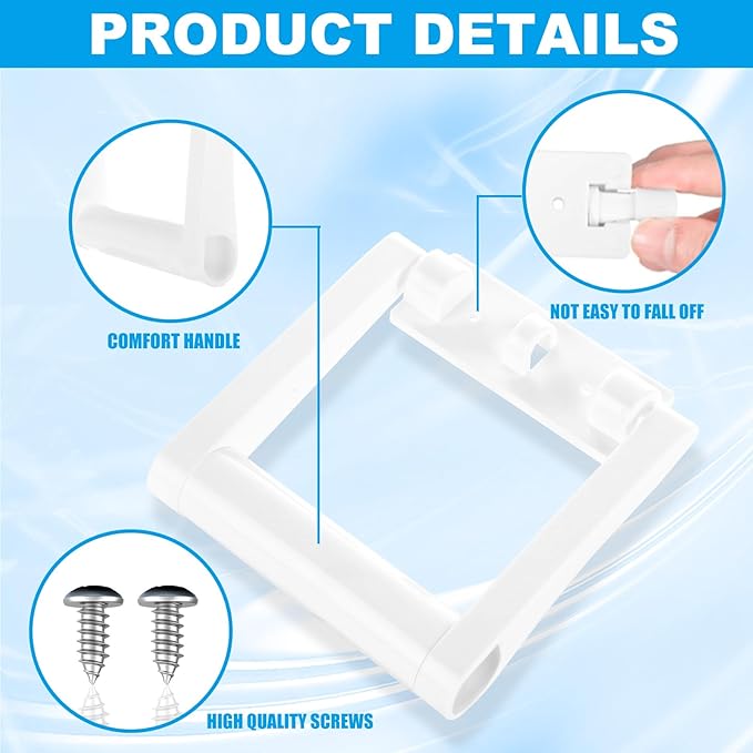 6 Pack White Plastic Cooler Replacement Handles, 25-72 Quart Cooler Handle with Screws, Compatible with Igloo for 25-72 qt Coolers