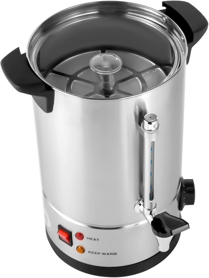 8L/2.11gal Commercial Grade Stainless Steel Coffee Urn, Coffee Maker Hot Water Urn 1000W Upgraded Power, Quick-Brewing Coffee Maker for Home, Party, Office, Wedding