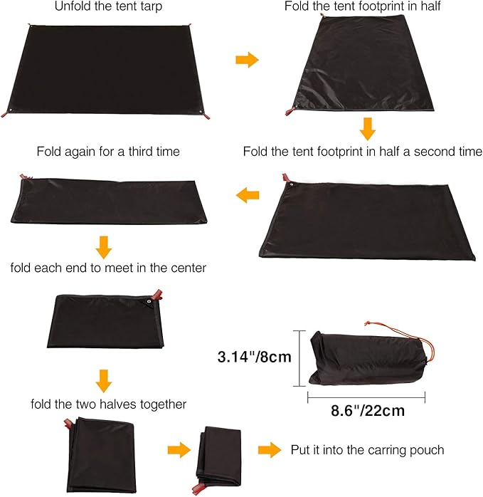 REDCAMP Waterproof Camping Tent Tarp - 36"x83", 4 in 1 Multifunctional Tent Footprint for Camping, Hiking and Survival Gear, Lightweight and Compact