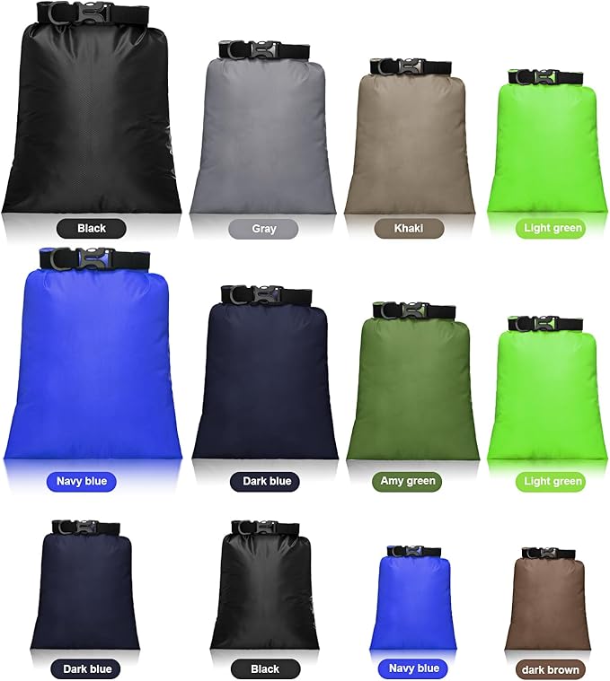 Shappy Waterproof Dry Bag Set 6 Sizes Lightweight Sacks and Long Adjustable Shoulder Strap Outdoor Water Proof Keep Gear Dry Bag Stuff Sacks for Backpacking, Boating, Hiking, Camping