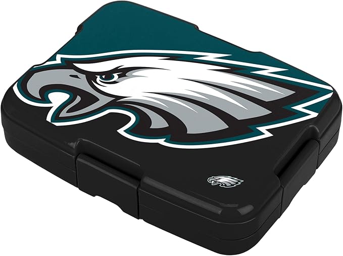 FOCO NFL Unisex-Adult Officially Licensed 2-Tone Big Logo Team Color Football Leak Proof 5 Compartment Bento Lunch Box - Philadelphia Eagles