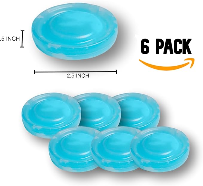 ArcticChill Golf Cooler Ice Packs – Custom Fit Can Coolers for Golf Bag Beer Sleeves – Reusable Round Freezer Packs for Keeping Drinks Cold on The Course (Set of 6, Arctic Blue)