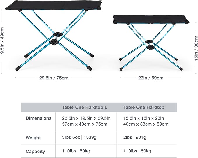 Helinox Table One Hard Top Lightweight, Collapsible, Portable, Outdoor Camping Table, Regular - 23 x 15 Inches, Coyote Tan