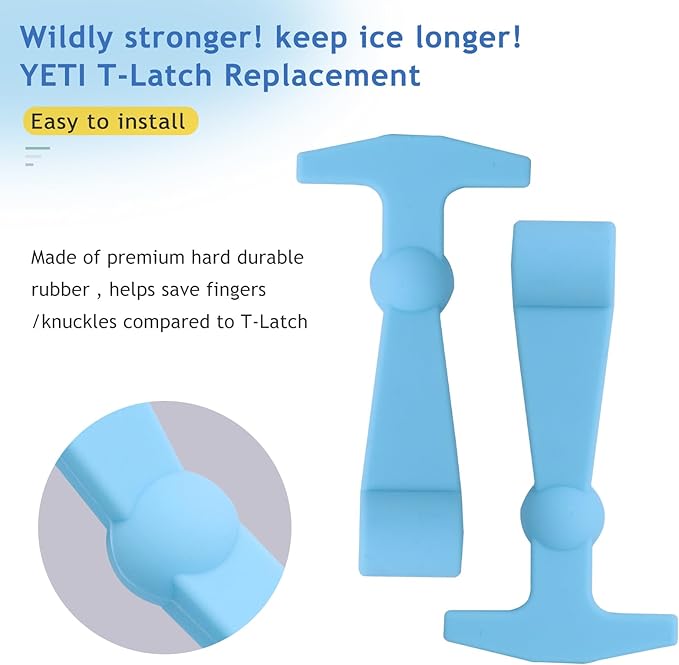 Cooler Latches Replacement for Yeti, RTIC, Lid Latch Parts(2 Pack) Compatible with Yeti Coolers T-Latches Made of Premium Hard Durable Rubber