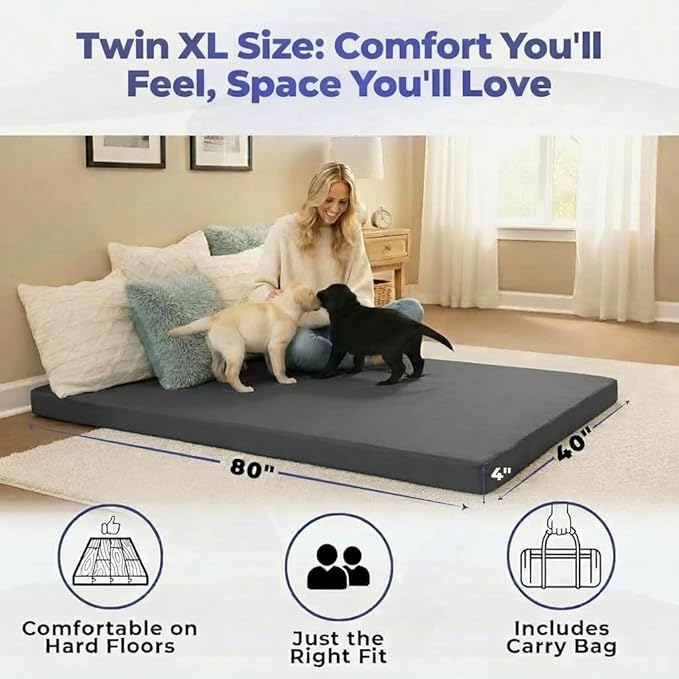 Hazli Matrix AirCell Memory Foam Camping Mattress Pad - CertiPUR-US Roll Up Mattress for Adults - Portable Foam Sleeping Mats for Camping - Camp Cot Sleeping Pad - Floor Sleep Mat Bed Roll for Car RV