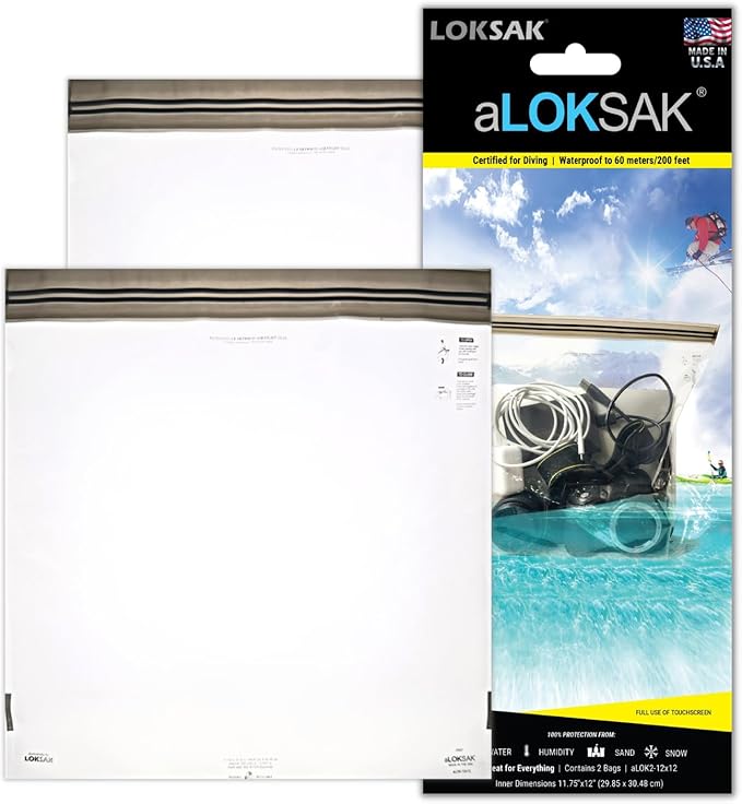 LOKSAK - aLOKSAK Waterproof Cellphone Dry Bags - Airtight Underwater Phone Pouch - Touch Screen Compatible - Diving Certified