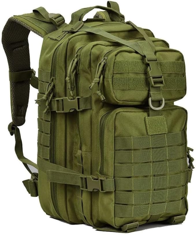REEBOW GEAR Military Tactical Backpack for Men Large 34L Army 3 Day Assault Pack Molle Bag Backpacks (34L, Army Green)