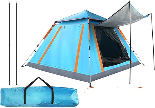 4-6 Person Pop-Up Camping Tent, Portable Instant Setup Family Tent with 2 Windows, for Hiking, Backpacking & Outdoor Adventures, Waterproof & Windproof