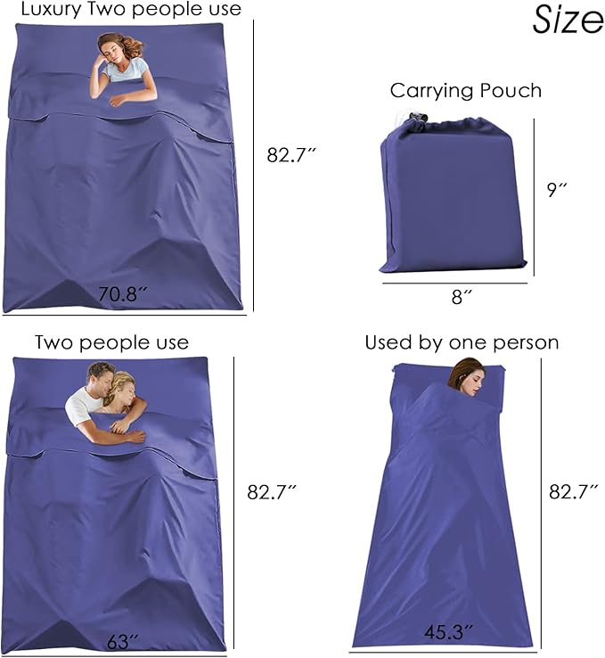 Sleeping Bag Liner Camping Travel Home Bed Sheet Lightweight Breathable Hotel Compact Sacks