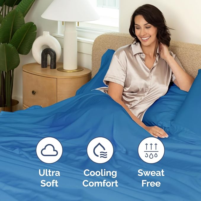 Full XL Bed Sheet - 4 Piece Full XL Bed Sheets Set - Soft, Breathable & Cooling - Hotel Luxury Bedding for Women, Men, Kids, Teens, Boys & Girls - Deep Pockets, Comfy, Fade & Wrinkle Free - Royal Blue