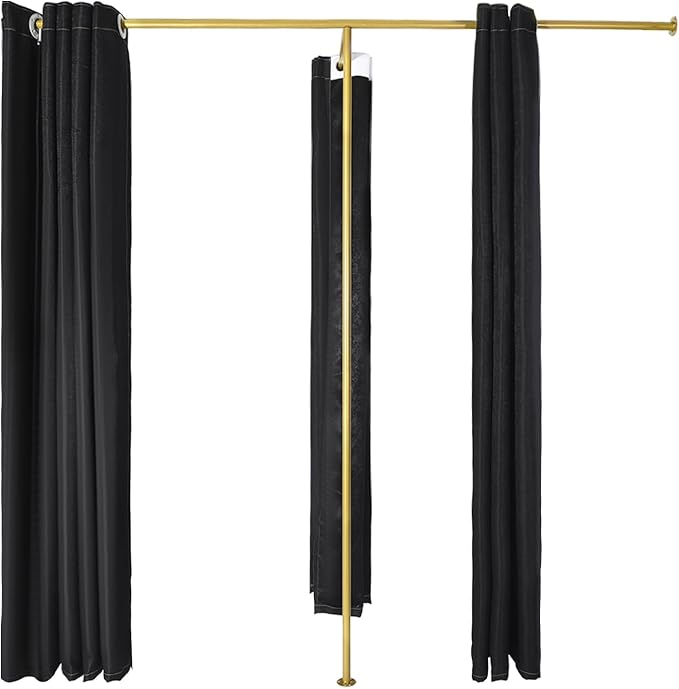 F-Dressing Room Privacy Protection Changing Room Divider - F-Shaped Black Curtain Room Divider for Boutique Fitting Room