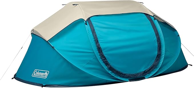 Coleman Pop-Up Instant Tent Sets Up in 10 Seconds, Portable & Lightweight 2/4 Person Weatherproof Camping Tent with Adjustable Rainfly