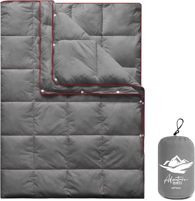 Camping Blanket,Lightweight Puffy Blanket Packable Down Alternative Throw Blanket Waterproof Windproof for Outdoors, Travel, Beach, Airplane, Hiking