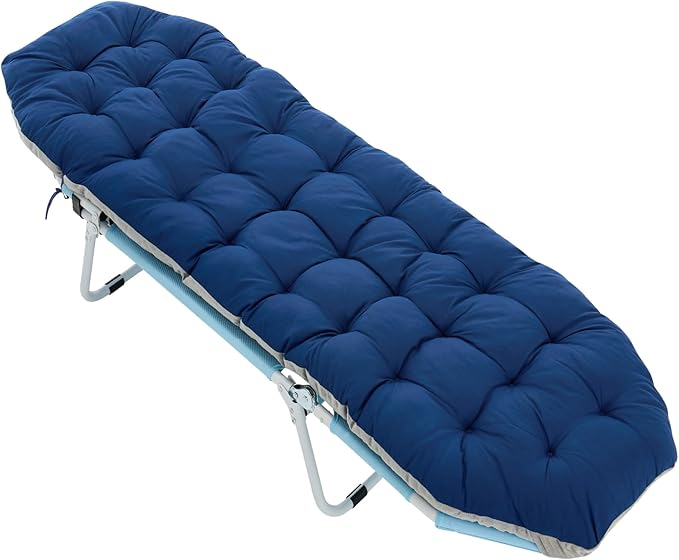 Slsy Folding Camping Cot for Adults with Pad, Padded Portable Sleeping Cots, Camp Bed with Carry Bag for Outdoor Travel, Beach, Hiking