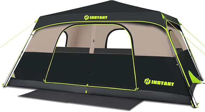 4/6/8/10 Person Instant Tent, Waterproof Pop Up Tents for Camping with Rainfly, 60 Seconds Easy Setup, Automatic Cabin Tent for Family Camping with Expandable Carry Bag & Upgraded Ventilation
