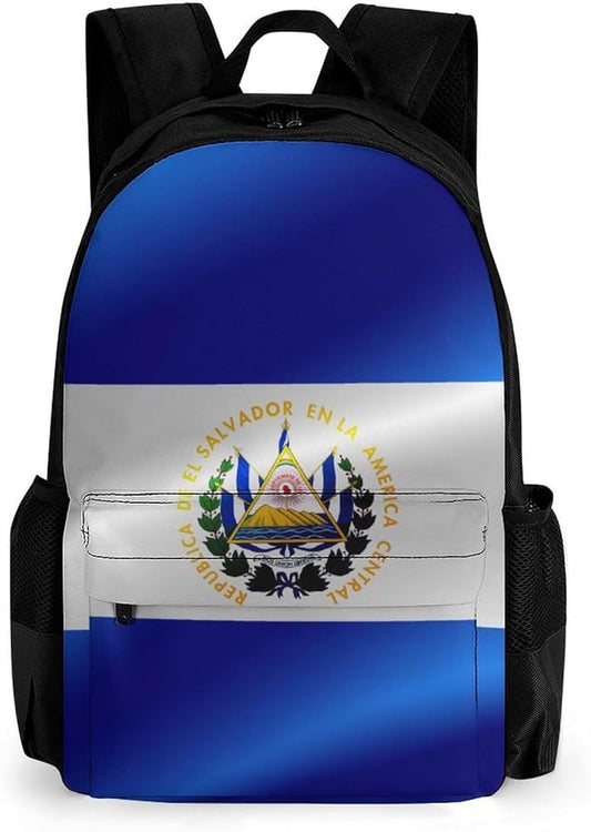 Lightweight Daypack for Camping Business Walking Cycling, Large Capacity Anti-Theft Multipurpose Bookbag, Flag Of El Salvador Gym Outdoor Hiking Backpack