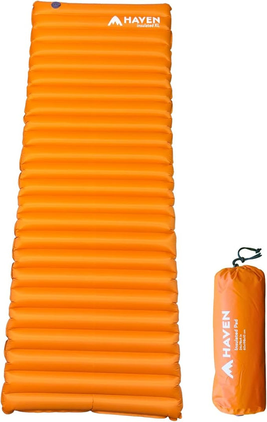 Haven Insulated Camping Pad | Backpacking Pad | Thick & Comfortable Insulated Sleeping Pad | Standard & XL Sizes (XL)