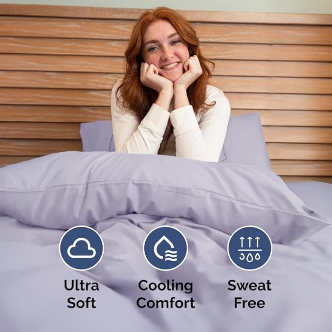 Full XL Bed Sheet - 4 Piece Full XL Bed Sheets Set - Soft, Breathable & Cooling - Hotel Luxury Bedding for Women, Men, Kids, Teens, Boys & Girls - Deep Pockets, Fade & Wrinkle Free - Light Lavender