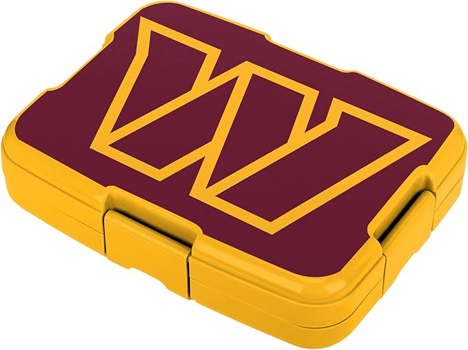 FOCO NFL Unisex-Adult Officially Licensed 2-Tone Big Logo Team Color Football Leak Proof 5 Compartment Bento Lunch Box - Washington Commanders