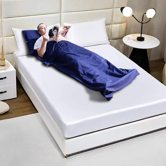 Lightweight Sleeping Bag Liner Single & Double Camping Travel Sleep Sack for Backpacking Hotels & Hostels