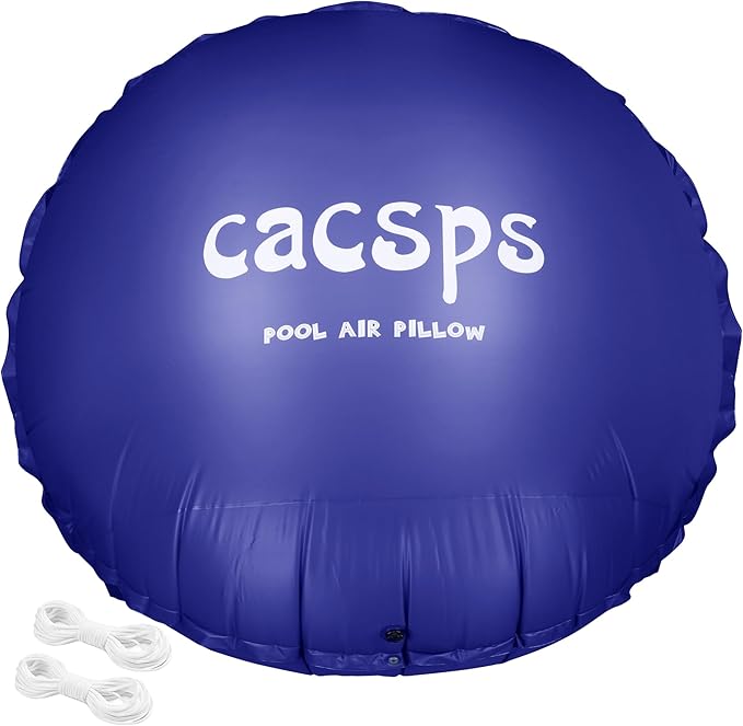 Round Pool Pillow for Above Ground Pools - 8ft Air Pillow for Winterizing, 0.5mm PVC Material, 2x 16.5ft Rope