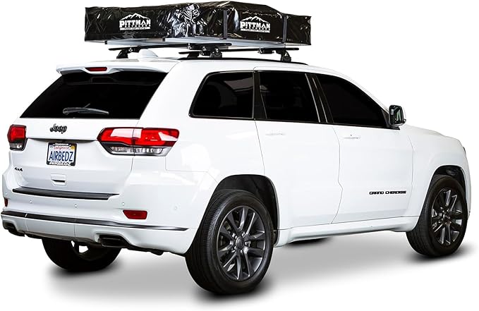 Pittman - 2 Person Rooftop Tent - RTT Roof Top Tent for Truck Camping & Overlanding - White - Softshell Side Open Design with Telescopic Ladder for Easy Access - Waterproof