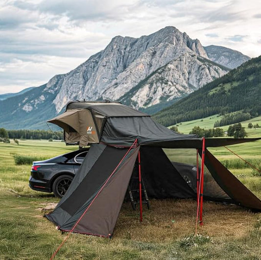 Naturnest Sirius1 Hardshell Roof Top Tent, All-Weather Overland Camping for SUV, Truck, 4-Season 2-3 Person HeavyDuty Rooftop Tent with Memory Foam Mattress, Built-in LED Lighting & Ventilation System