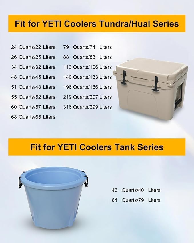 2 PCS Small Cooler Drain Plugs and 2 PCS Cooler Handles Compatible with YETI RTIC Coolers