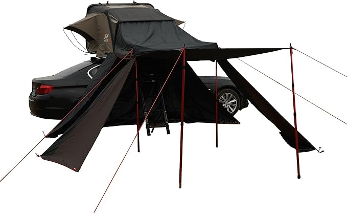 Naturnest Sirius1 Hardshell Roof Top Tent, All-Weather Overland Camping for SUV, Truck, 4-Season 2-3 Person HeavyDuty Rooftop Tent with Memory Foam Mattress, Built-in LED Lighting & Ventilation System